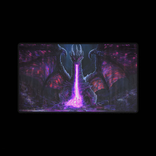 Dragon Breath Desk Mat — Purple Fantasy Gaming Mouse Pad