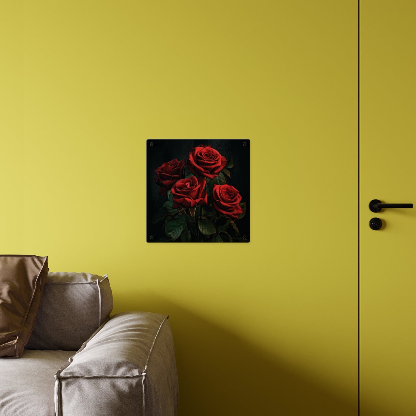 Red Rose Acrylic Wall Art Panel – Romantic Floral Decor for Home, Bedroom & Valentine’s Day