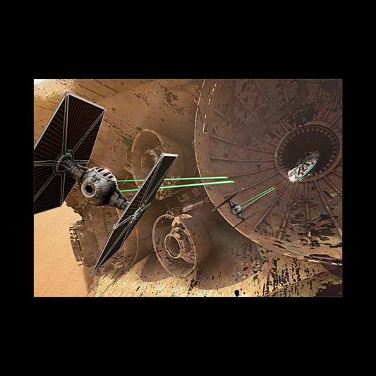 StarWars Millenium falcon space battle- Star wars themed poster