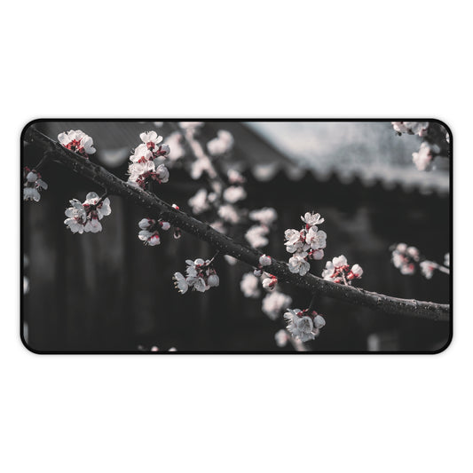 Cherry Blossom Desk Mat – Minimal Floral Office Mouse Pad