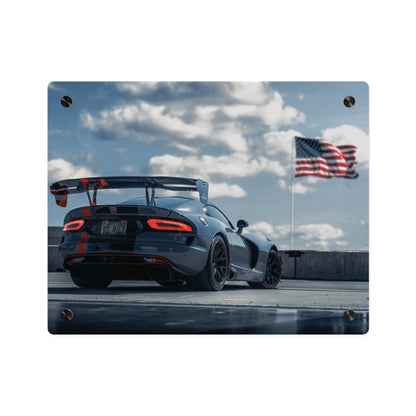 Dodge Viper ACR Acrylic Wall Art — Sports Car with American Flag backround