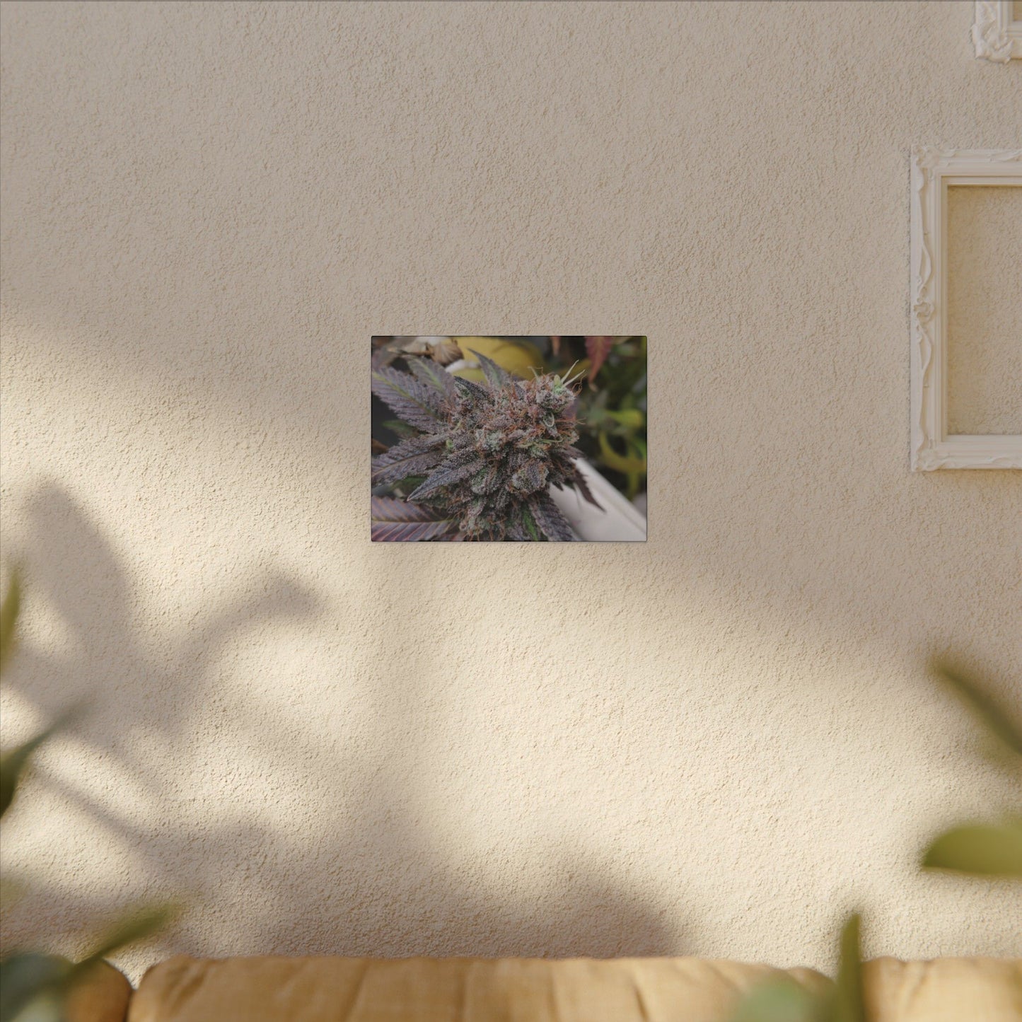 Cannabis Bud Close-Up Matte Canvas Print holiday gift for stoners. cannabis wall print for smokers