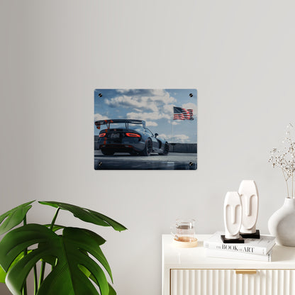 Dodge Viper ACR Acrylic Wall Art — Sports Car with American Flag backround