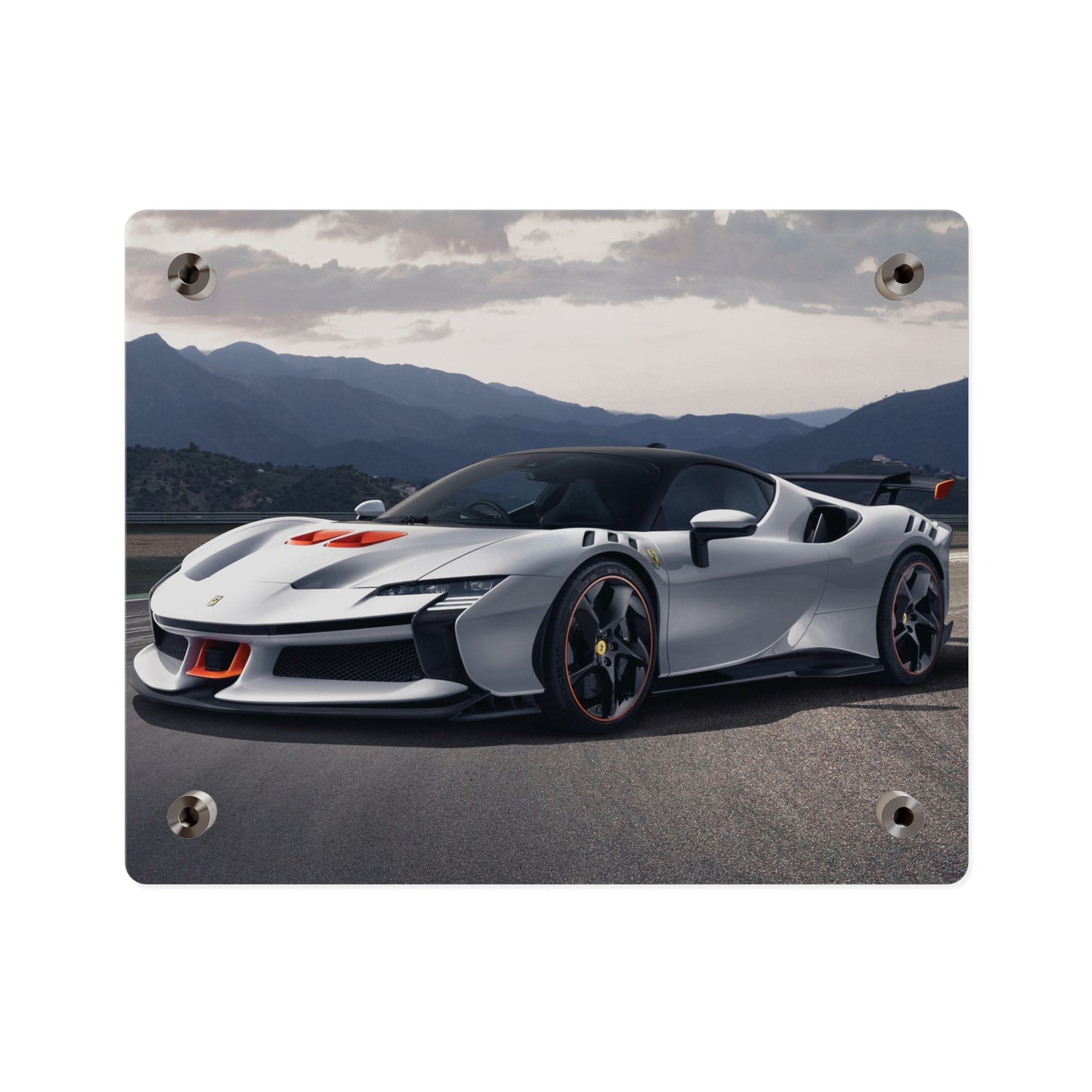 Ferrari sf90 Acrylic Wall Art Panel – High-Gloss Supercar Print for Garage, Man Cave, or Office
