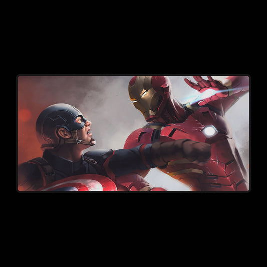 Marvel captain America vs iron man desk mat