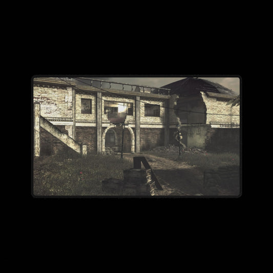 Call of Duty World at War multiplayer map "ASYLUM" Gaming Desk Mat — Retro Ruins Mouse Pad