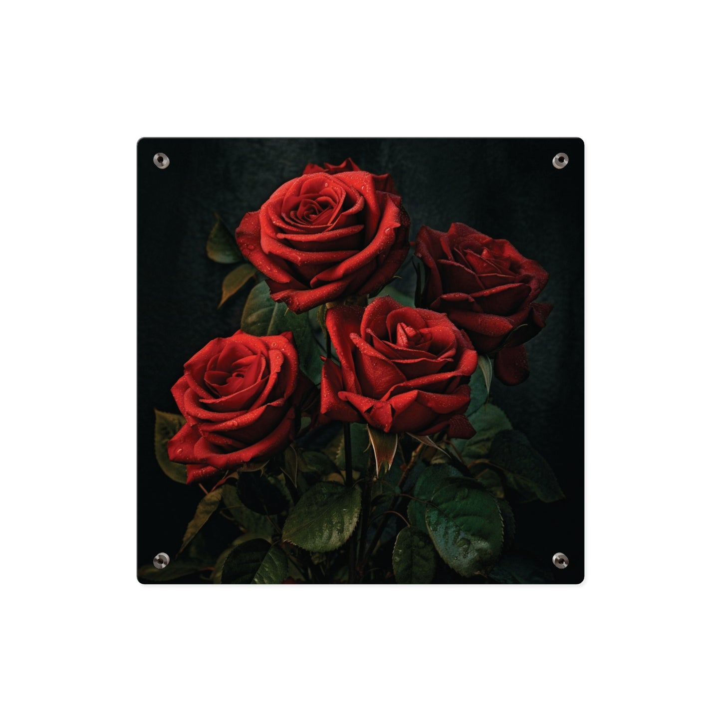 Red Rose Acrylic Wall Art Panel – Romantic Floral Decor for Home, Bedroom & Valentine’s Day
