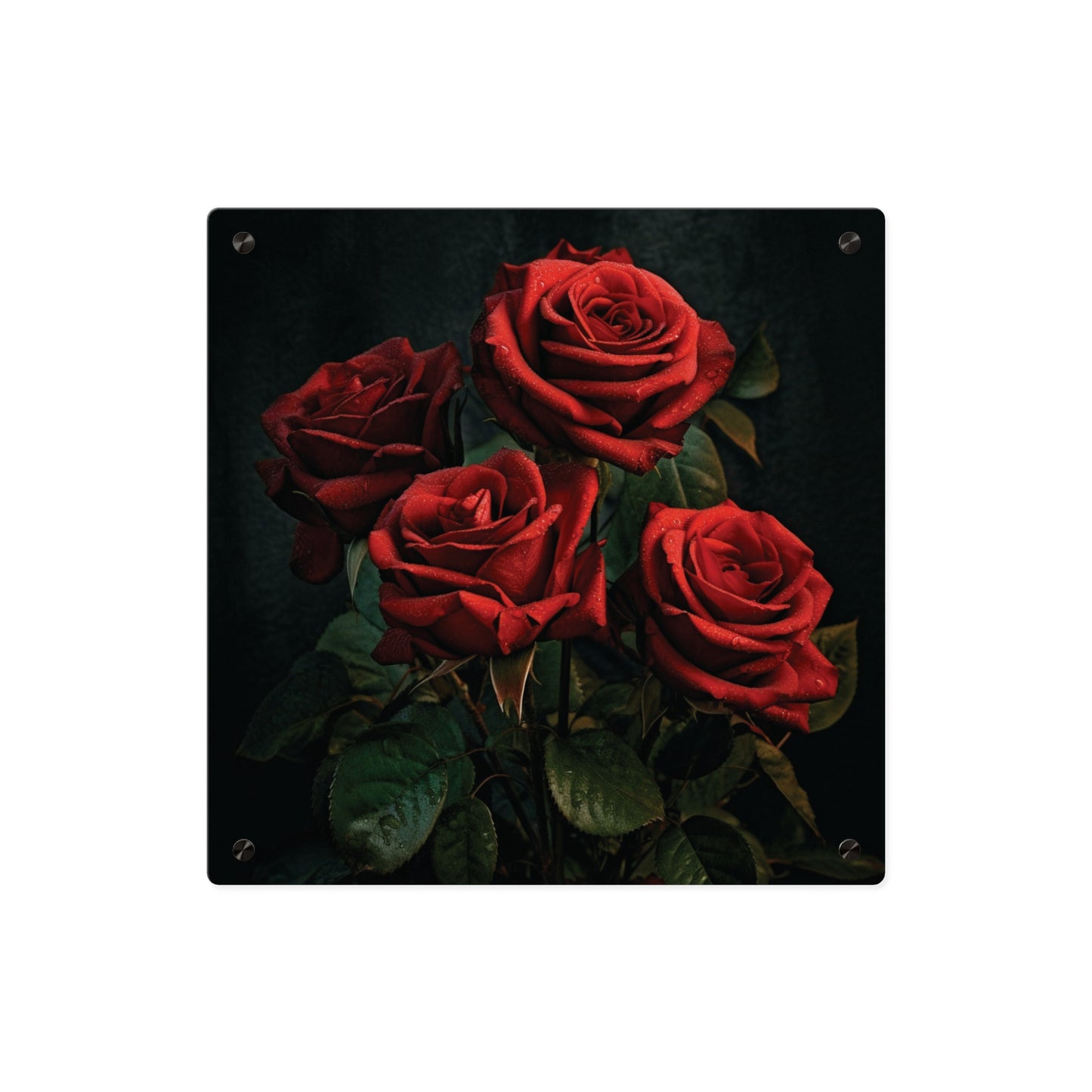 Red Rose Acrylic Wall Art Panel – Romantic Floral Decor for Home, Bedroom & Valentine’s Day