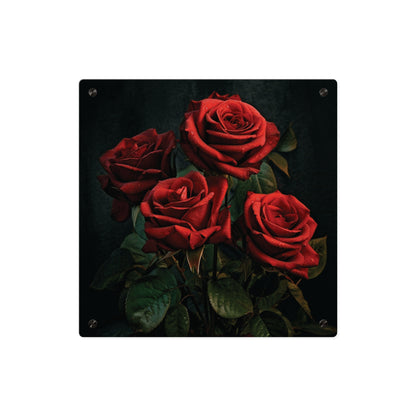 Red Rose Acrylic Wall Art Panel – Romantic Floral Decor for Home, Bedroom & Valentine’s Day