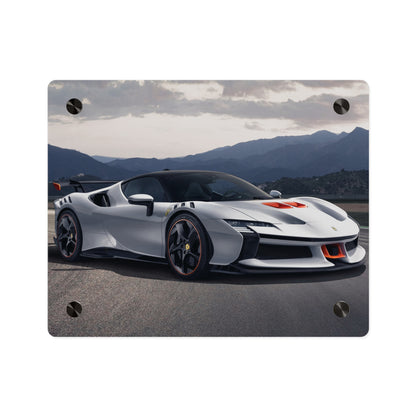 Ferrari sf90 Acrylic Wall Art Panel – High-Gloss Supercar Print for Garage, Man Cave, or Office