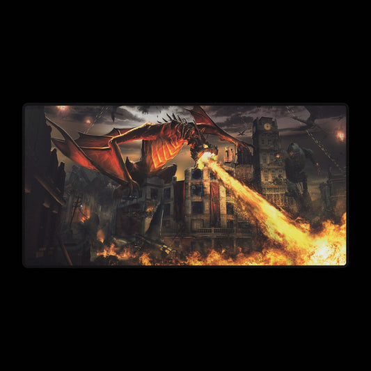 Call of Duty Black ops 3 zombies themed mousepads "GOROD KROVI" Dragon Fire Desk Mat – Fantasy Gaming Mouse Pad for gamers and office workers