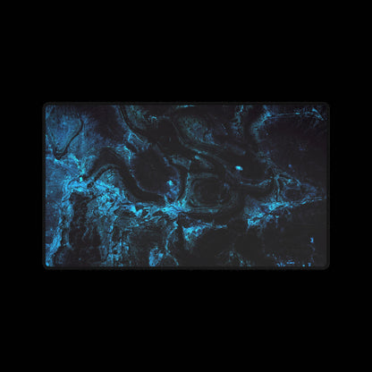 Black and Blue liquid desk mat