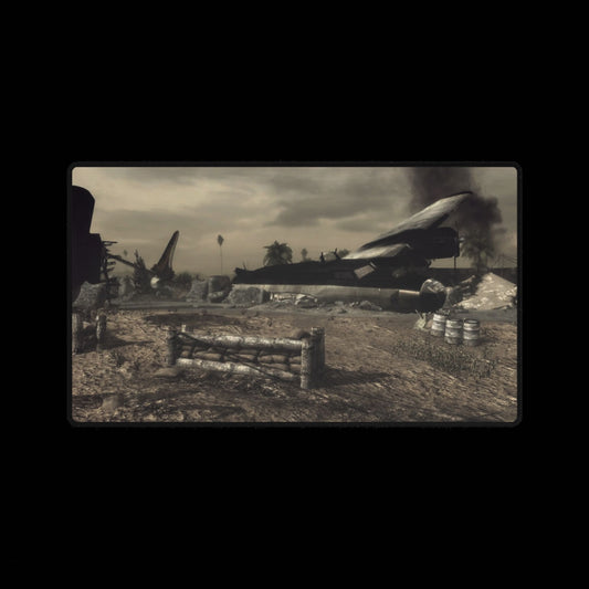 Call of Duty World at War inspired mouse pad Multiplayer map 'AIRFIELD" War-zone Battlefield Desk Mat — Vintage Military Plane Gaming Desk Pad