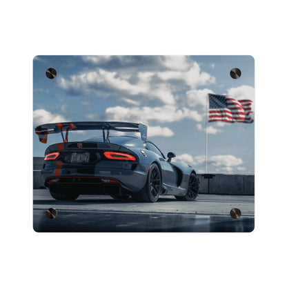 Dodge Viper ACR Acrylic Wall Art — Sports Car with American Flag backround