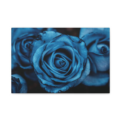 Blue Rose Canvas Print — Matte Stretched Wall Art