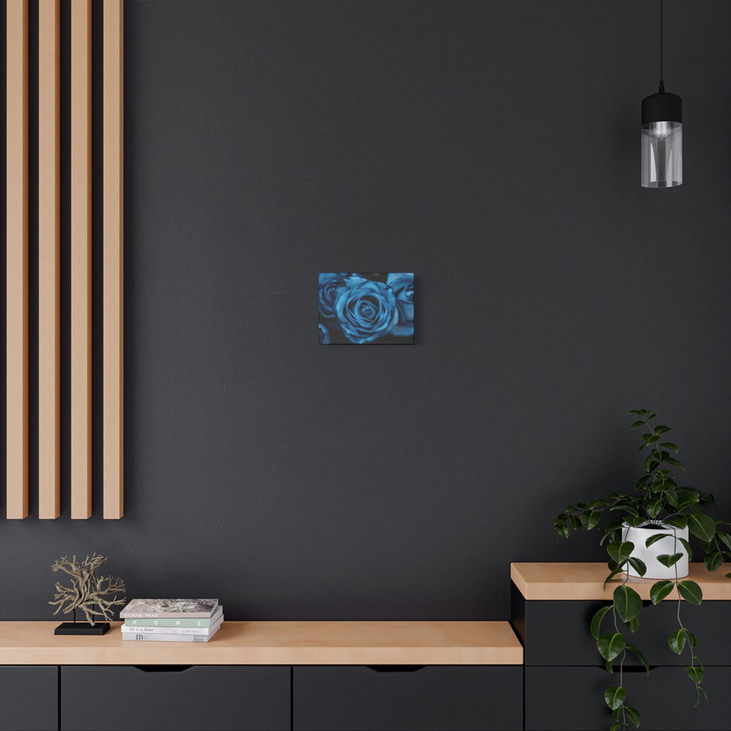 Blue Rose Canvas Print — Matte Stretched Wall Art