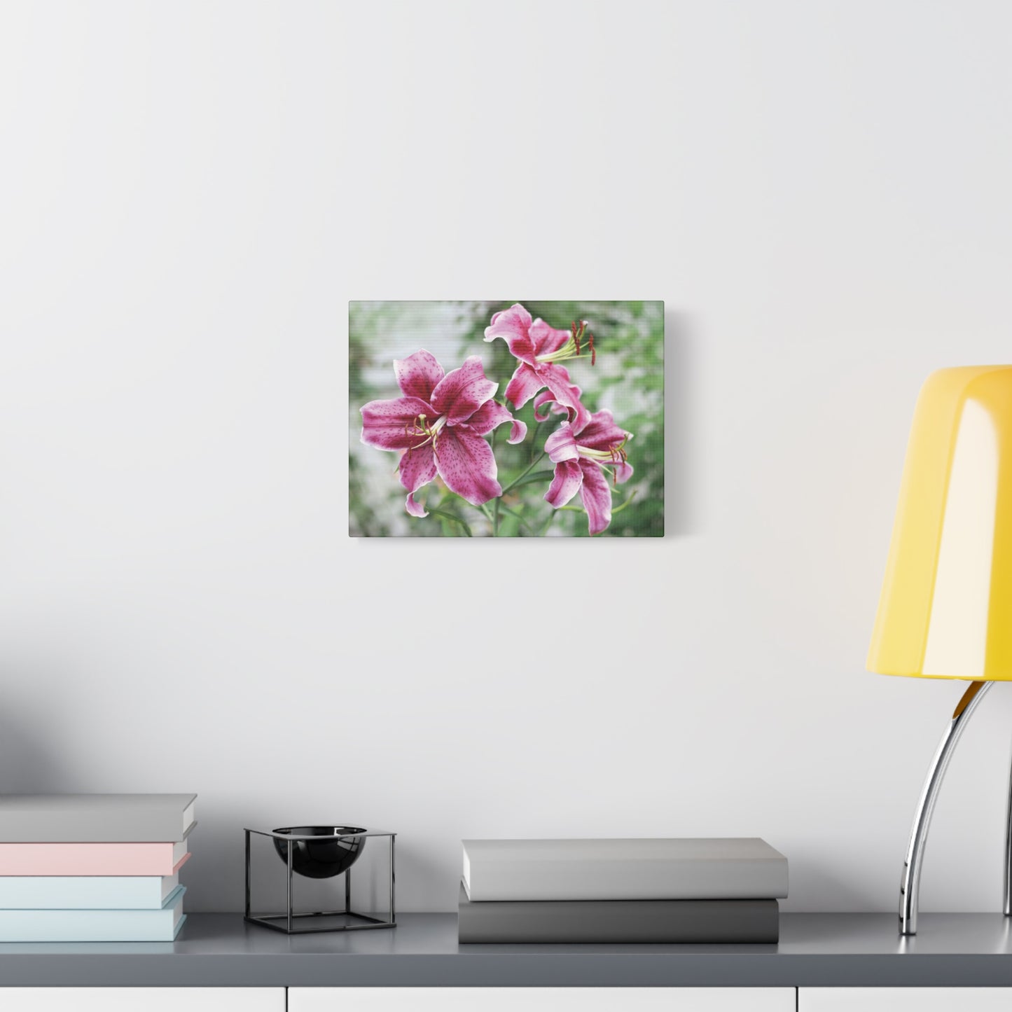 Pink Stargazer Lily Canvas Print — Floral Wall Art, Botanical Home Decor