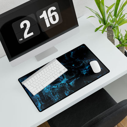 Black and Blue liquid desk mat