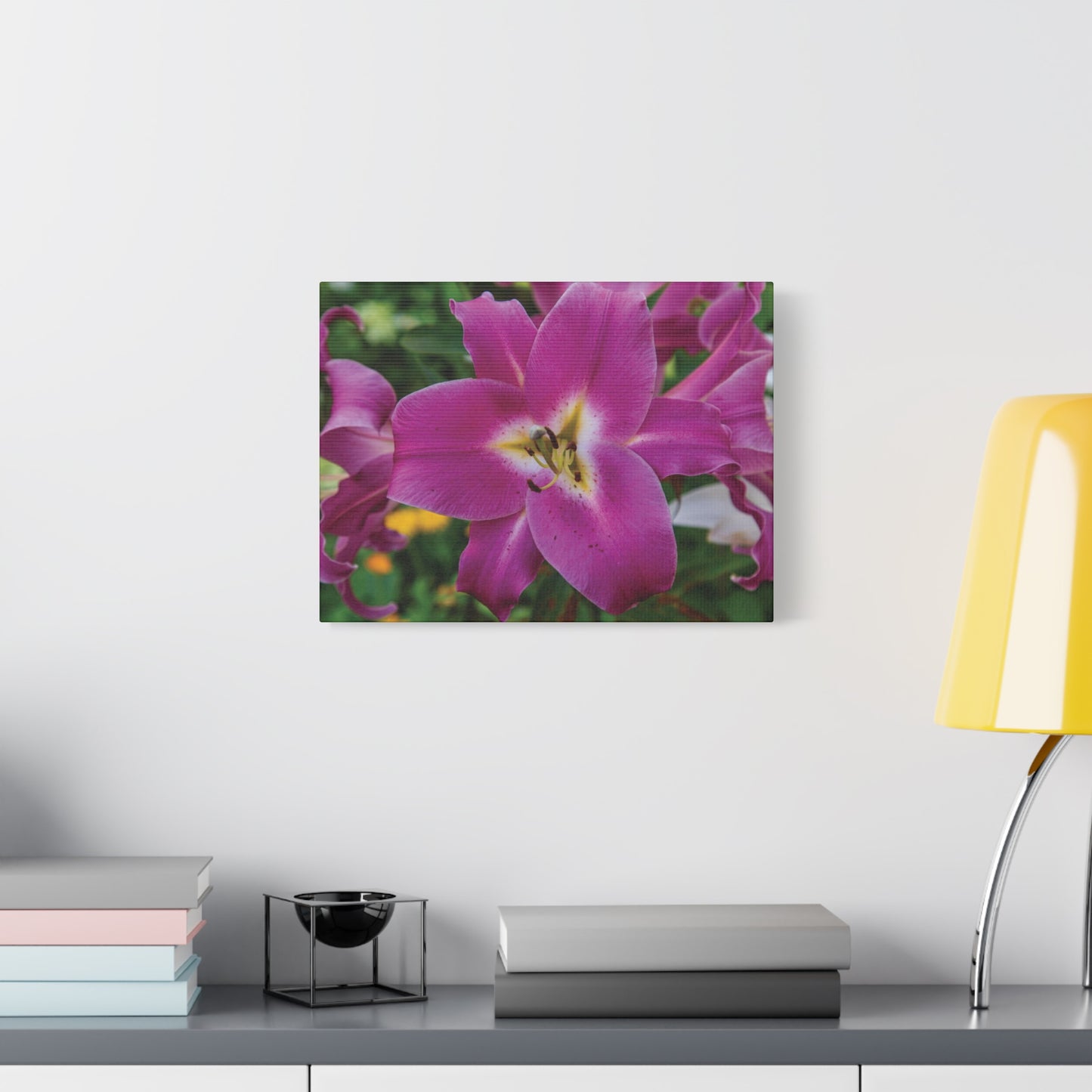 Pink Lily Floral Canvas Wall Art — Matte Stretched 1.25"