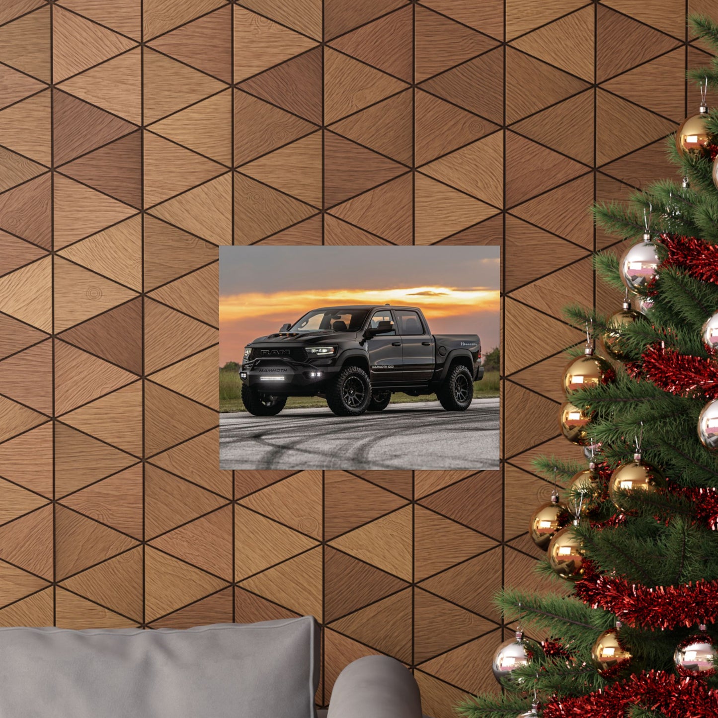 2021 Hennessey mammoth trx Poster — Black Off‑Road Truck at Sunset