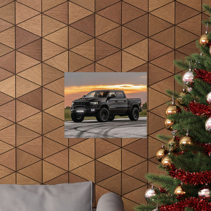 2021 Hennessey mammoth trx Poster — Black Off‑Road Truck at Sunset