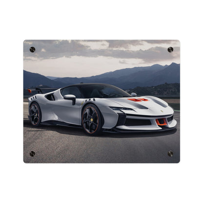 Ferrari sf90 Acrylic Wall Art Panel – High-Gloss Supercar Print for Garage, Man Cave, or Office