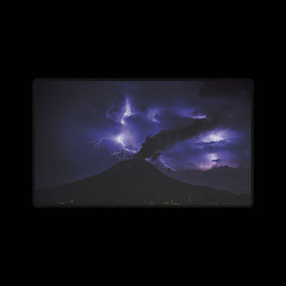Volcanic Lightning Desk Mat — Large Gaming setup