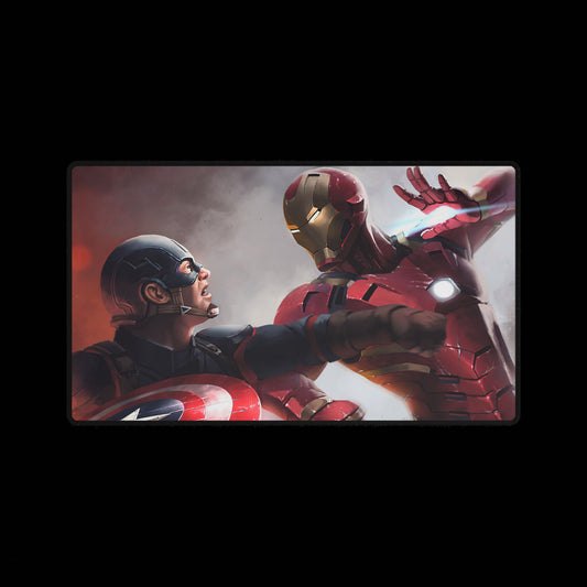 Marvel captain America vs iron man desk mat