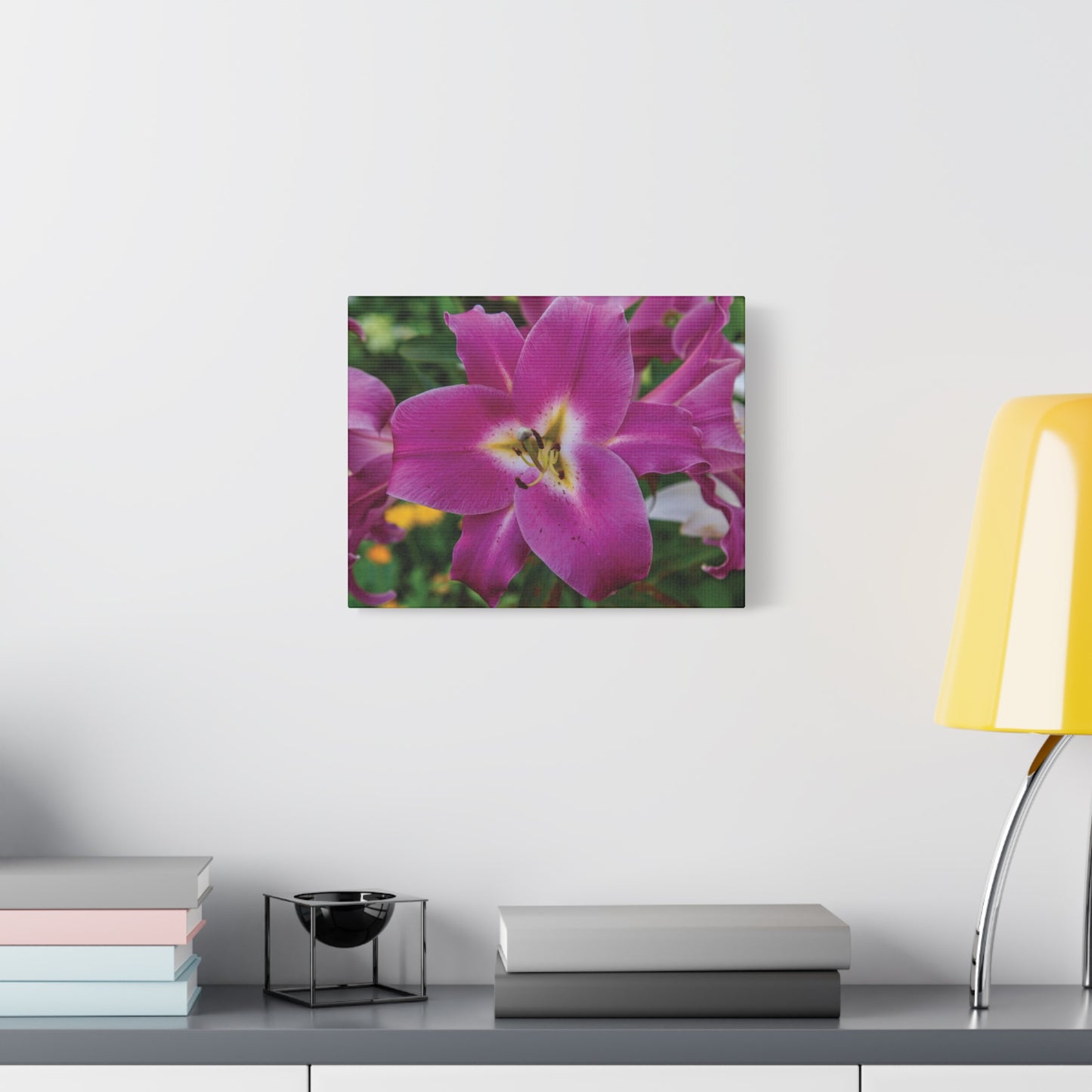 Pink Lily Floral Canvas Wall Art — Matte Stretched 1.25"