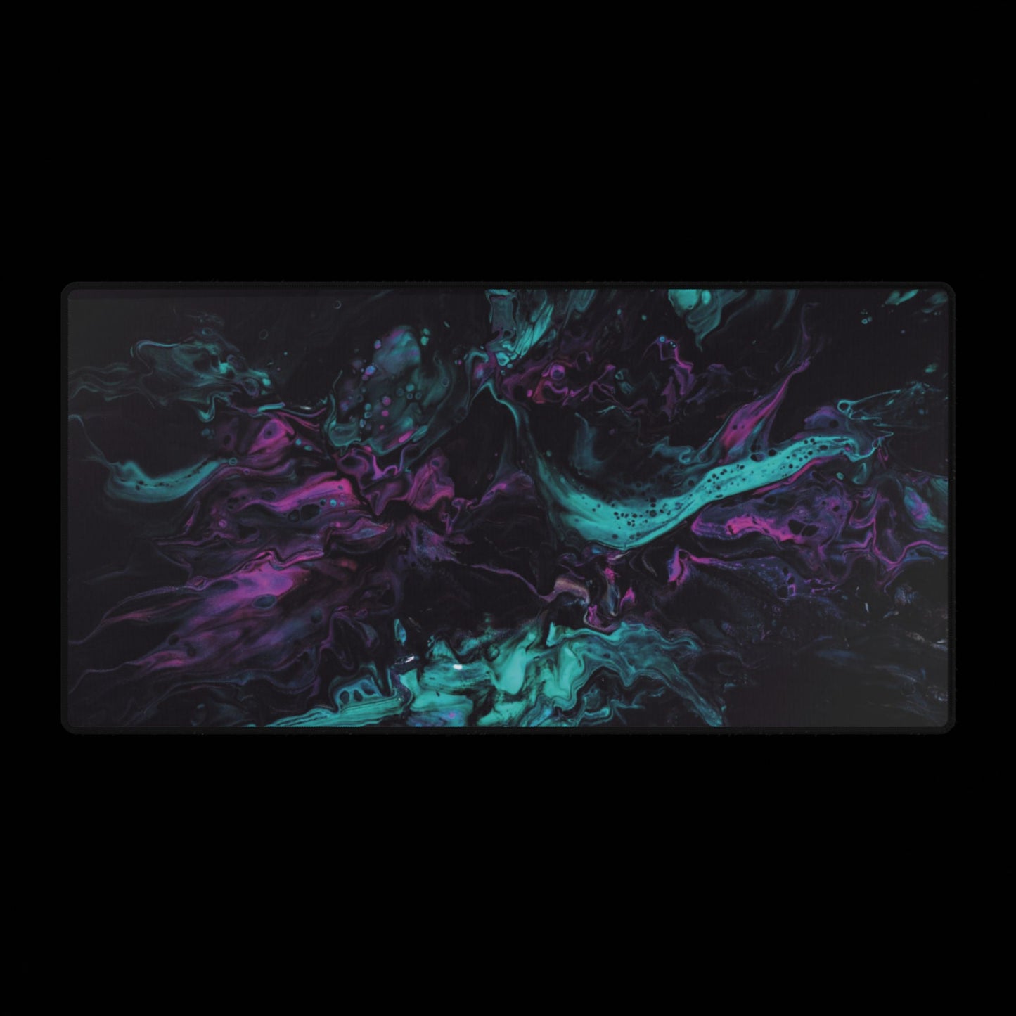 Neon Galaxy Desk Mat — Abstract Teal & Purple Gaming Mouse Pad