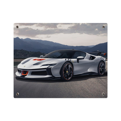 Ferrari sf90 Acrylic Wall Art Panel – High-Gloss Supercar Print for Garage, Man Cave, or Office