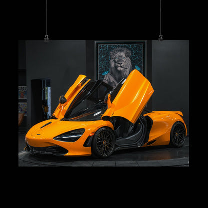 2020 Mclaren 720s Matte Poster — Orange supercar design perfect poster for car enthuseists
