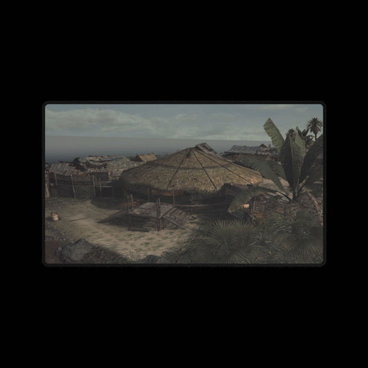 Custom Gaming Desk Mat Call of Duty World at War multiplayer map "MAKIN DAY" — Coastal Village Landscape Mouse Pad
