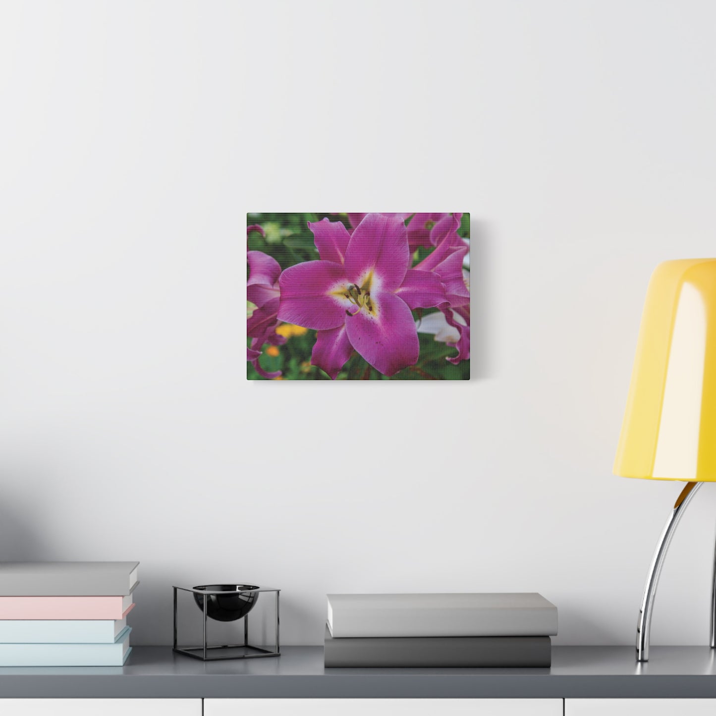 Pink Lily Floral Canvas Wall Art — Matte Stretched 1.25"