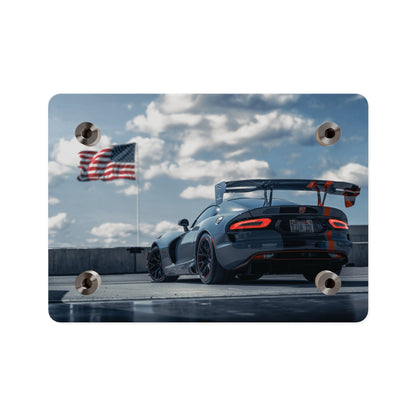 Dodge Viper ACR Acrylic Wall Art — Sports Car with American Flag backround