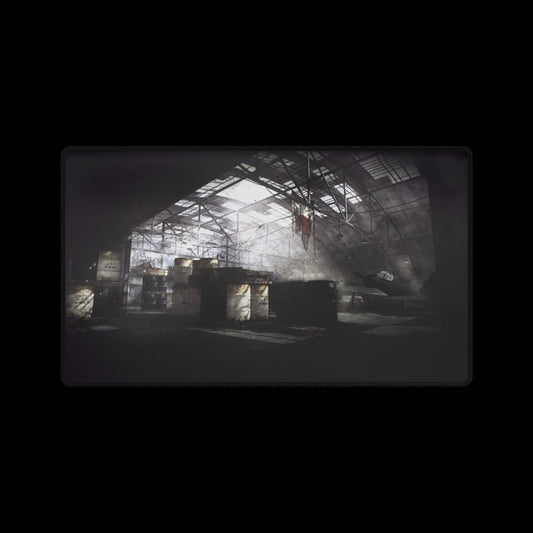 Custom Gaming Desk Mat Call of Duty World at War multiplayer map "HANGAR" — Dark Urban Warehouse Mouse Pad