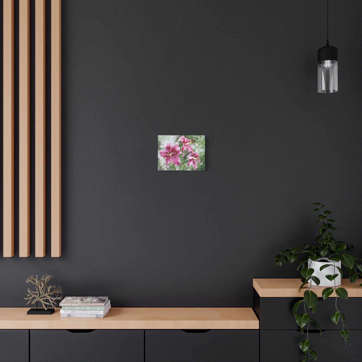 Pink Stargazer Lily Canvas Print — Floral Wall Art, Botanical Home Decor