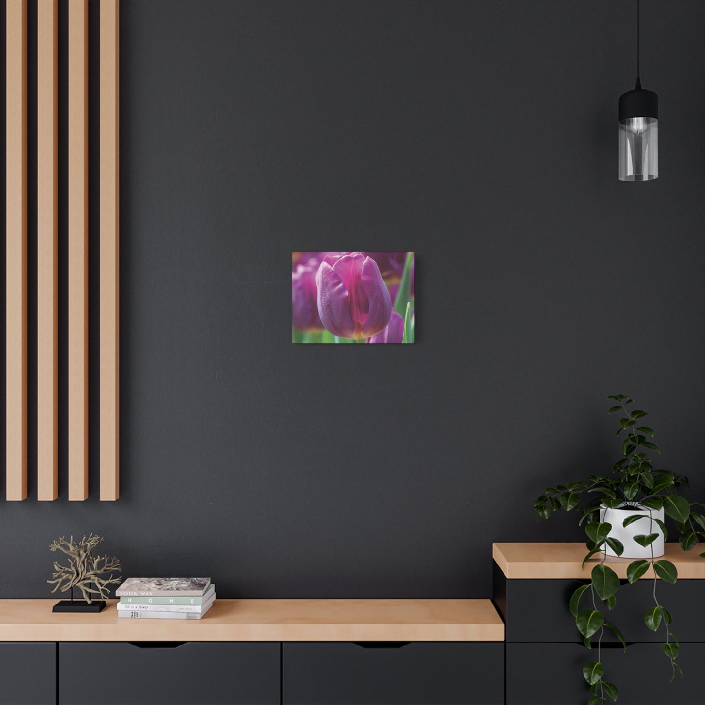 Purple Tulip Canvas Print — Matte Stretched Wall Art (1.25")