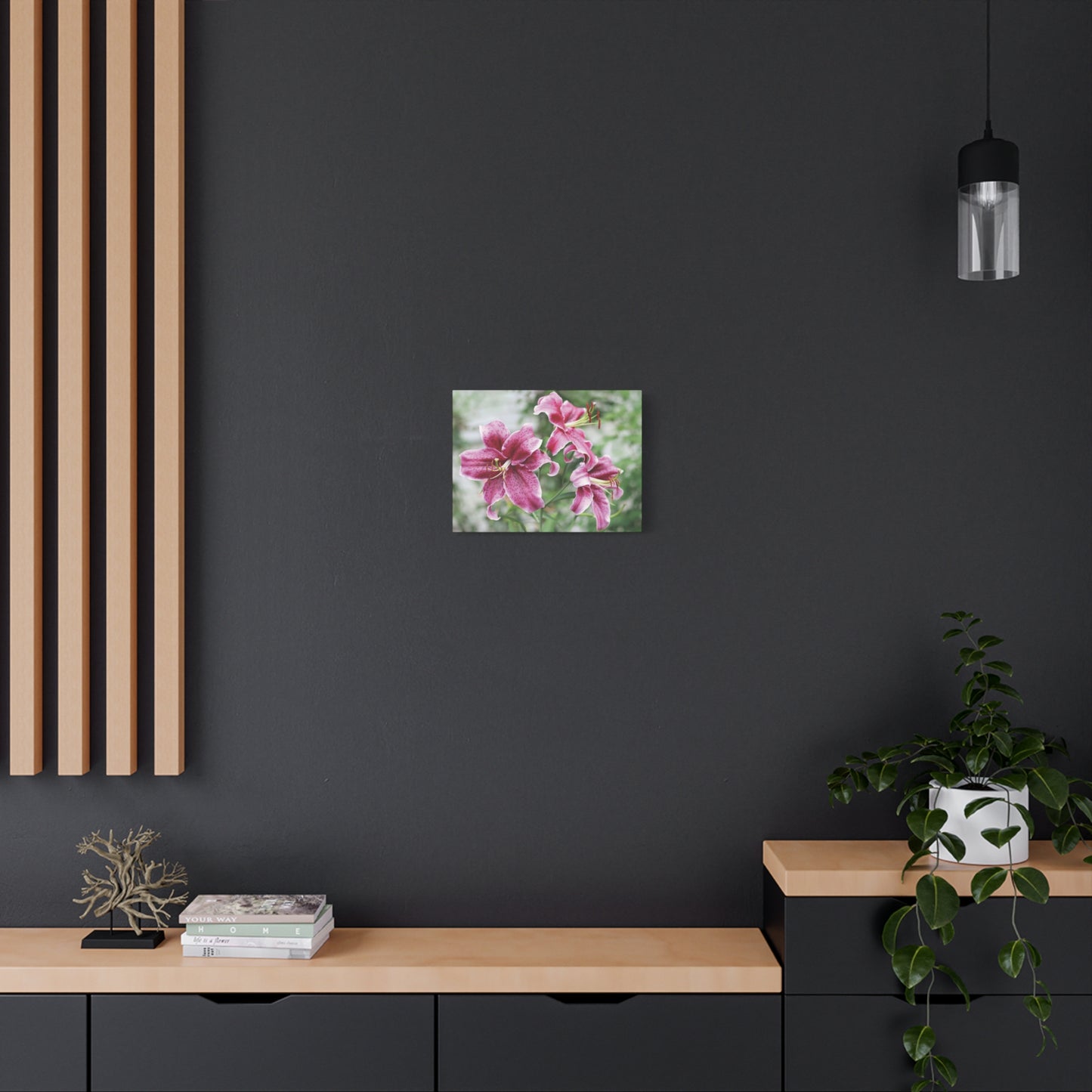 Pink Stargazer Lily Canvas Print — Floral Wall Art, Botanical Home Decor