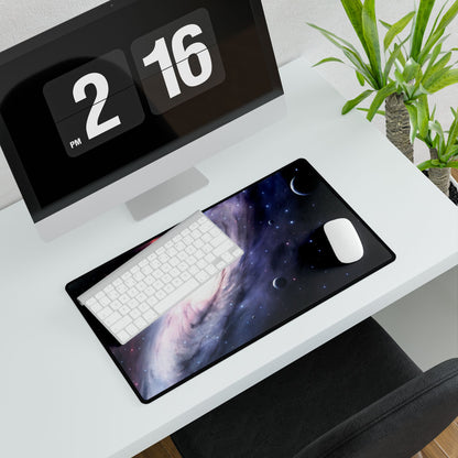 Galaxy Spiral Desk Mat — Cosmic Space Mousepad for Gamers & Home Office