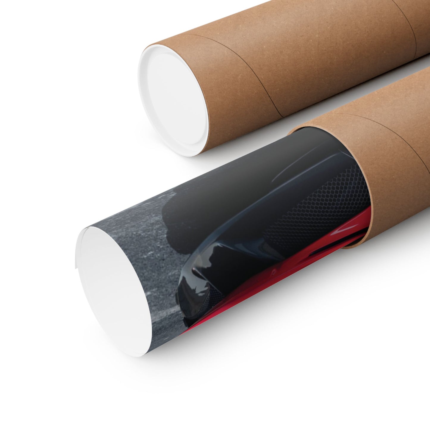 Red Ferrari SF90 Matte Poster — Horizontal Automotive Wall Art