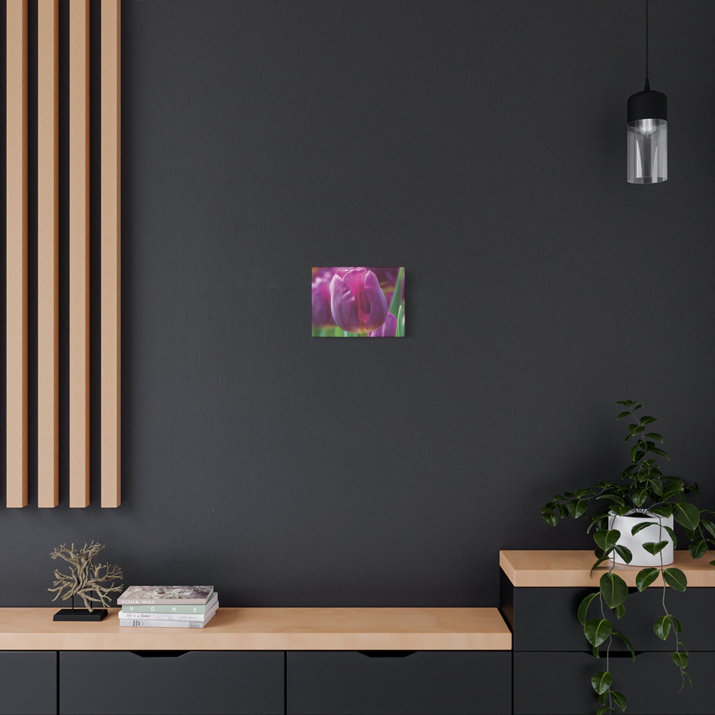 Purple Tulip Canvas Print — Matte Stretched Wall Art (1.25")
