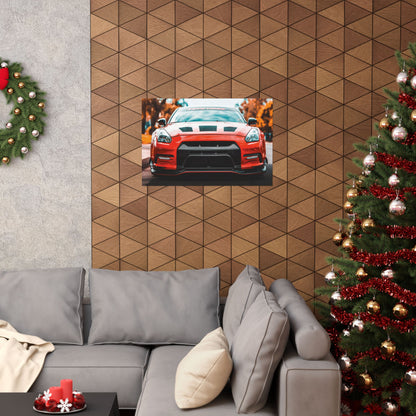 Red R35 skyline gtr sports car Matte Horizontal Poster — Automotive Wall Art for Car Enthusiasts