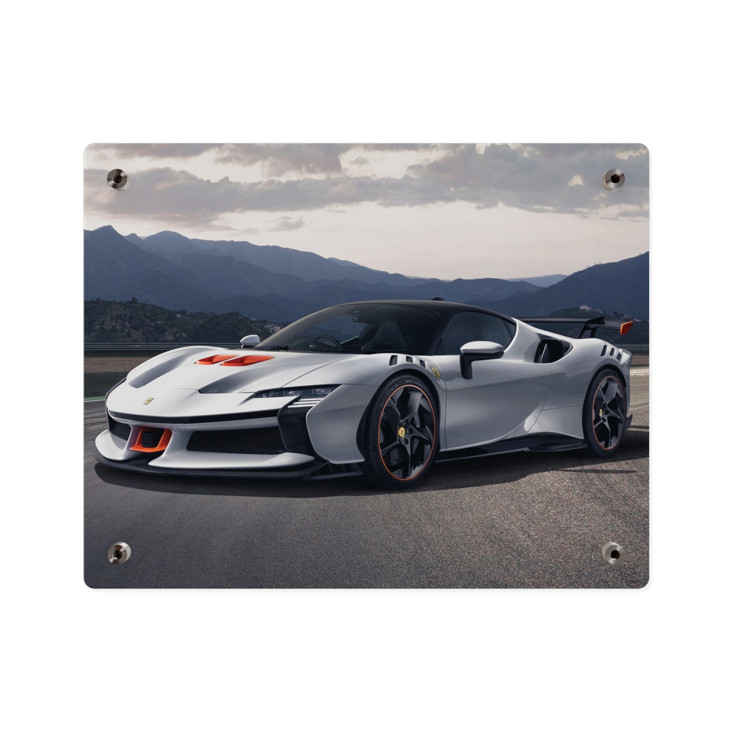 Ferrari sf90 Acrylic Wall Art Panel – High-Gloss Supercar Print for Garage, Man Cave, or Office