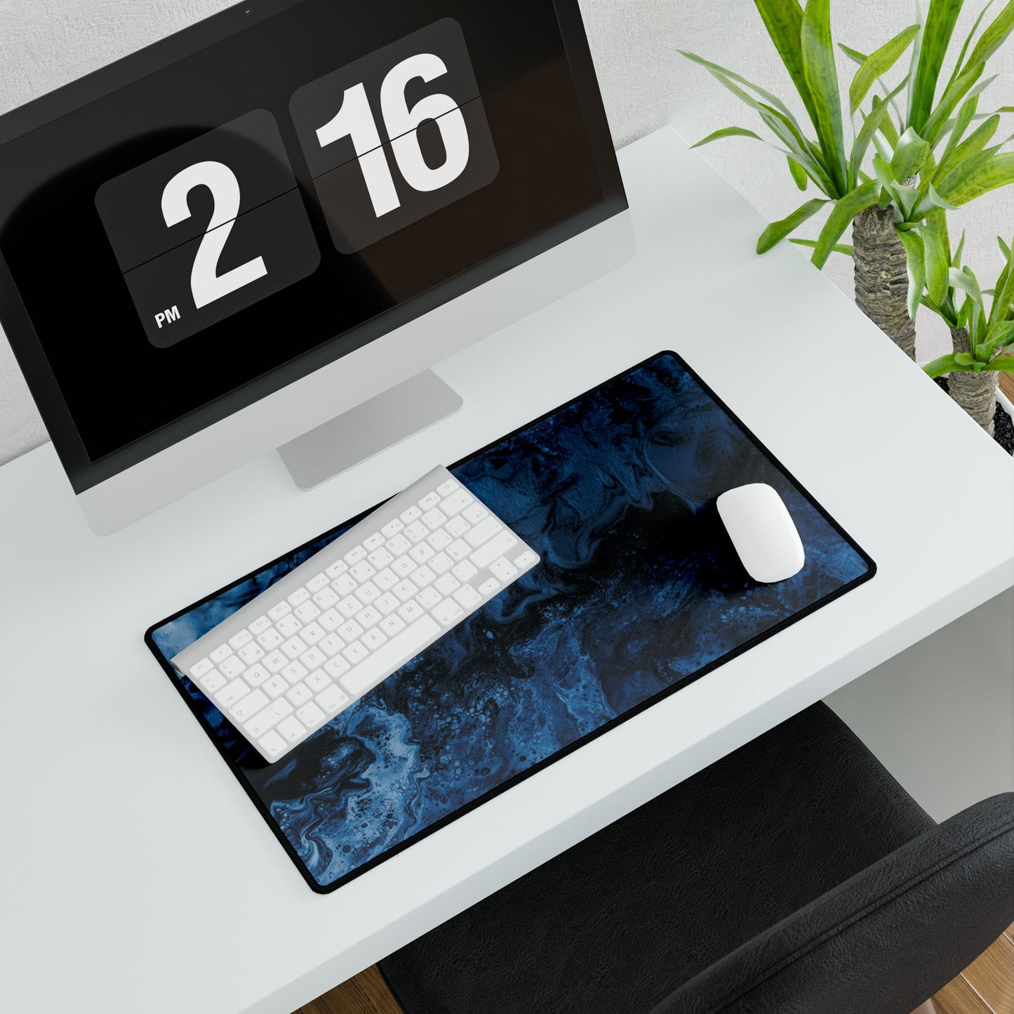 Blue Marble Large Desk Mat — Extended Gaming desk mat