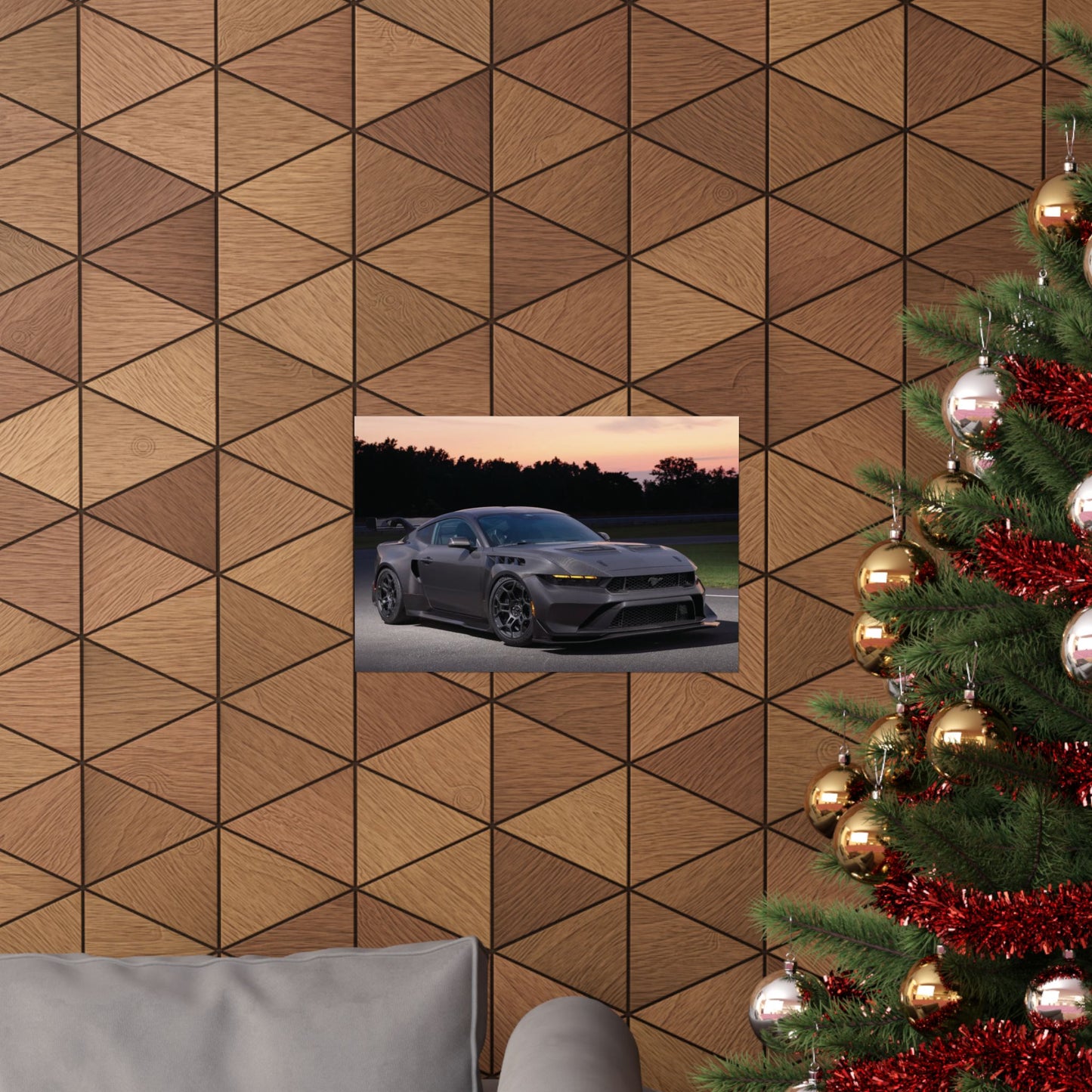 2024 ford mustang GTD Poster — carbon fiber Mustang Sports Car Sunset Print