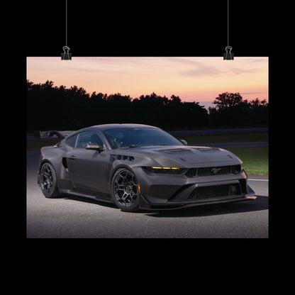 2024 ford mustang GTD Poster — carbon fiber Mustang Sports Car Sunset Print