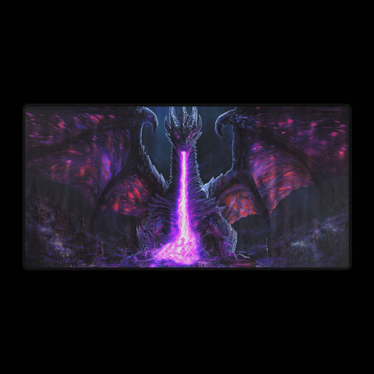 Dragon Breath Desk Mat — Purple Fantasy Gaming Mouse Pad