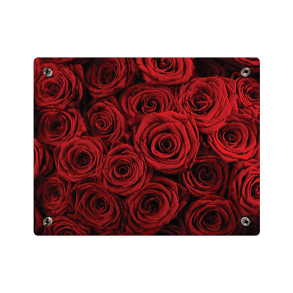 Acrylic Wall Art - Red Rose Close-Up Panel, Romantic Floral Decor for Valentine’s Day & Home Accent