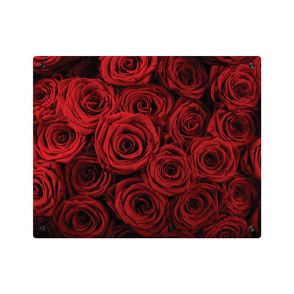 Acrylic Wall Art - Red Rose Close-Up Panel, Romantic Floral Decor for Valentine’s Day & Home Accent